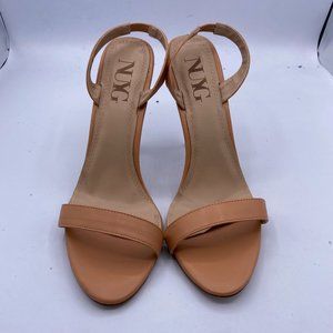 A NUYG Nude open toe slingback stilettos heels sandals pumps